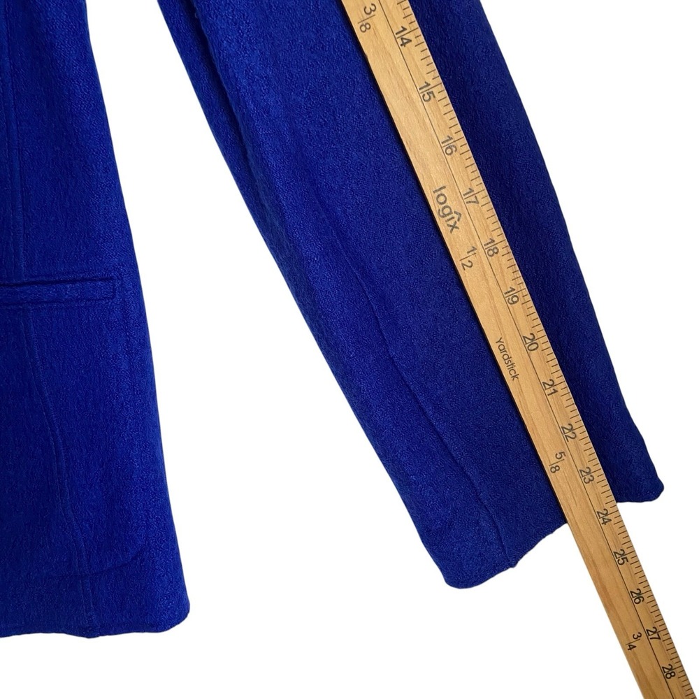 Chico's Blazer Jacket M Royal Blue Two Button Pockets Lightweight Boiled Wool - Picture 6 of 8